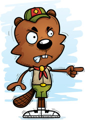 Angry Cartoon Male Beaver Scout