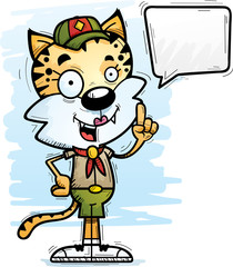 Cartoon Female Bobcat Scout Talking