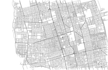 Strade di Jeddah, cartina della città, Arabia Saudita, capitale. Stradario