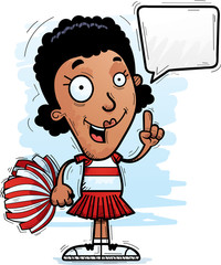 Cartoon Black Woman Cheerleader Talking