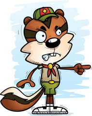 Angry Cartoon Male Chipmunk Scout