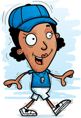 Cartoon Black Woman Coach Walking