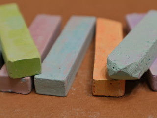 Multicolored crayons. Crayons for drawing. 