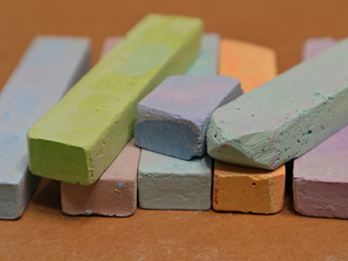 Multicolored crayons. Crayons for drawing. 