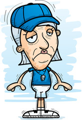Sad Cartoon Senior Coach