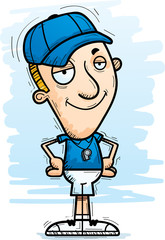 Confident Cartoon Man Coach