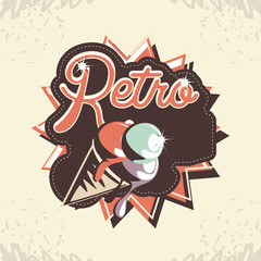 ice cream label style retro vector illustration design