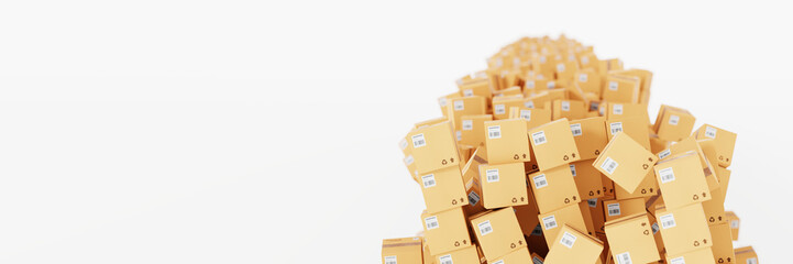 Fototapeta premium Infinite shipping boxes, transportation and logistics concept, original 3d rendering illustration