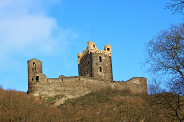 Fototapeta na wymiar Burg Ruine Wernerseck in Rheinland-Pfalz bei Mayen