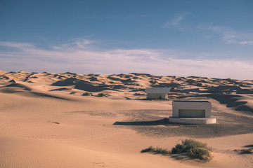 dunes and sand in desert landscape