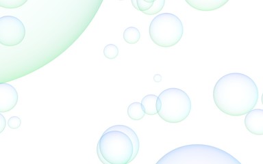 Light pastel colored background with green bubbles. Wallpaper, texture with bubbles.