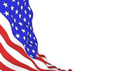 Waving flag of the United States of America. Stars and Stripes. State symbol of the USA