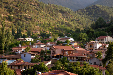 Fototapeta na wymiar The village of Galata on the north side of the Troodos mountain range. Nicosia District, Cyprus