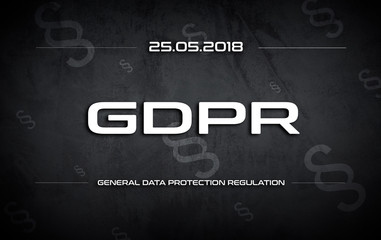 GDPR sign. Conception of personal data protection in EU