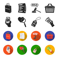 Hand, mobile phone, online store and other equipment. E commerce set collection icons in black,flet style vector symbol stock illustration web. © pandavector