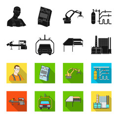 Automotive industry and other web icon in black,flet style.New technologies icons in set collection. © pandavector