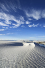 Swirling ridges and textured patterns define White Sands National Monument.