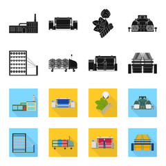 Machine, equipment, spinning, and other web icon in black,flet style., Appliances, inventory, textiles icons in set collection. © pandavector