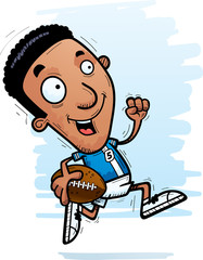 Cartoon Black Football Player Running