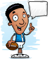 Cartoon Black Football Player Talking