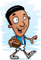 Cartoon Black Football Player Walking