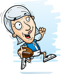 Cartoon Senior Football Player Running