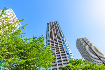 Obraz premium 高層マンション High-rise condominium in Tokyo
