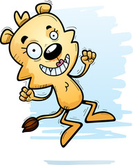 Cartoon Female Lion Jumping