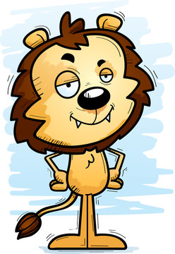 Confident Cartoon Male Lion