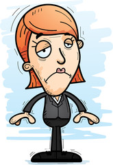 Sad Cartoon Businesswoman