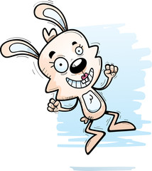 Cartoon Female Rabbit Jumping