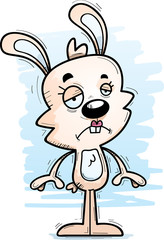 Sad Cartoon Female Rabbit
