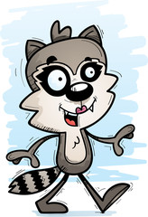 Cartoon Female Raccoon Walking