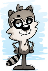 Confident Cartoon Male Raccoon