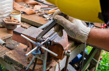 homemade tool for repair. manufacture by own hands of the tool from iron. welding of metals