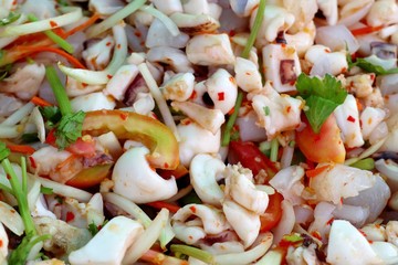 salad spicy seafood at street food