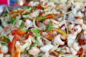 salad spicy seafood at street food