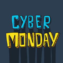 Fototapeta na wymiar Cyber Monday word comic style vector illustration