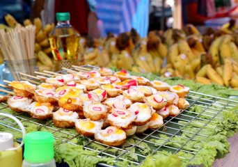 Quail eggs at street food