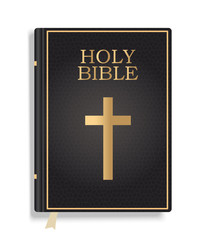Obraz premium Closed Holy Bible book isolated on white background. illustration.