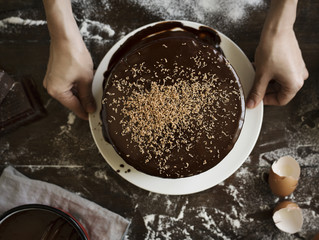 Chocolate cake food photography recipe idea