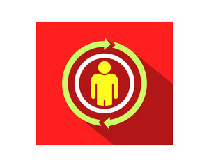 red circle man silhouette business company office corporate image vector icon logo