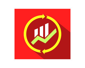 red chart business company office corporate image vector icon logo