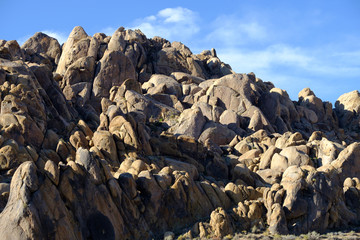Huge pile of rocks and boulders composed of weathered granite over millions of years