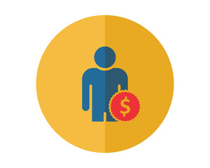 figure man dollar business company office corporate image vector icon logo