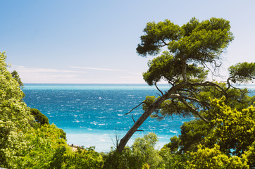 Crystal clear water in Nice, french riviera, cote d`azur, South France
