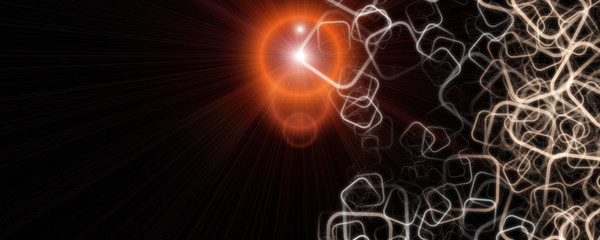 Abstract square panorama background design with light