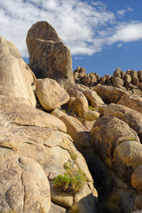 weathered granite rocks and spires of The Alabama Hills in the Eastern Sierra Nevada Mountains of California