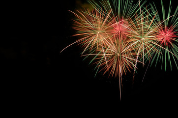 Fototapeta premium Fireworks celebration and the night sky background.