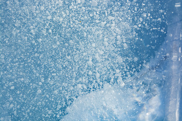 The texture of the ice. The frozen water.Winter background   